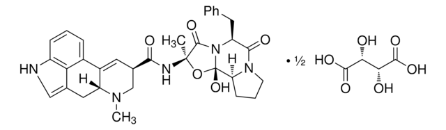 Ergotamine tartrate United States Pharmacopeia (USP) Reference Standard, monograph mol wt. 1313.41 ((C33H35N5O5)2 &#183; C4H6O6)