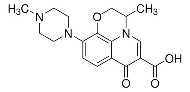 (3RS)-3-Methyl-10-(4-methylpiperazin-1-yl)-7-oxo-2,3-dihydro-7H-pyrido[1,2,3-de]-1,4-benzoxazine-6-carboxylic acid certified reference material, TraceCERT&#174;, Manufactured by: Sigma-Aldrich Production GmbH, Switzerland