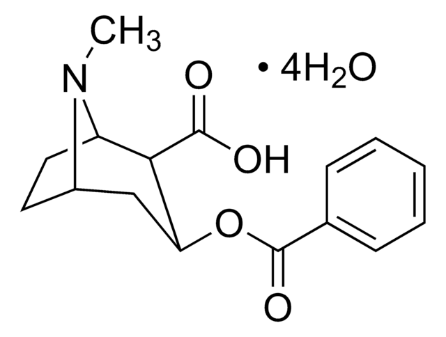 Benzoylecgonine tetrahydrate drug standard