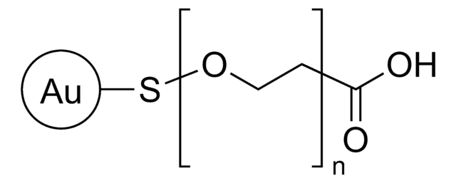 Gold nanoparticles 10&#160;nm diameter, carboxylic acid functionalized, PEG 3000, OD 50, dispersion in H2O