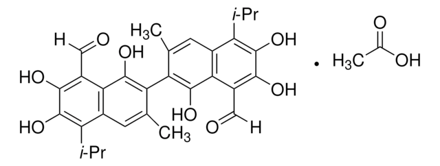 (±)-骨化醇-乙酸 analytical standard, crystalline complex consisting of equimolar quantities of gossypol and acetic acid, ~95%