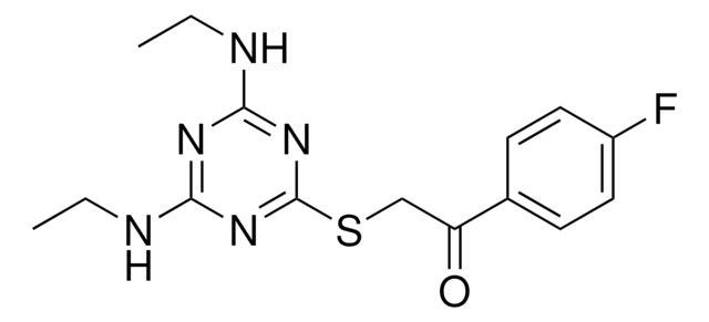 2-(4,6-BIS-ETHYLAMINO-(1,3,5)TRIAZIN-2-YLSULFANYL)-1-(4-FLUORO-PHENYL)-ETHANONE AldrichCPR