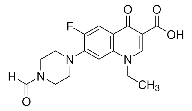 1-Ethyl-6-fluoro-7-(4-formylpiperazin-1-yl)-4-oxo-1,4-dihydroquinoline-3-carboxylic acid certified reference material, TraceCERT&#174;, Manufactured by: Sigma-Aldrich Production GmbH, Switzerland