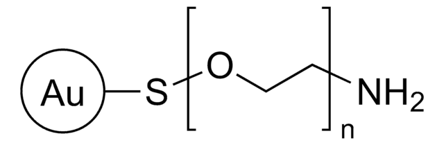 Gold nanoparticles 20&#160;nm diameter, amine functionalized, PEG 5000 coated, OD 50, dispersion in H2O