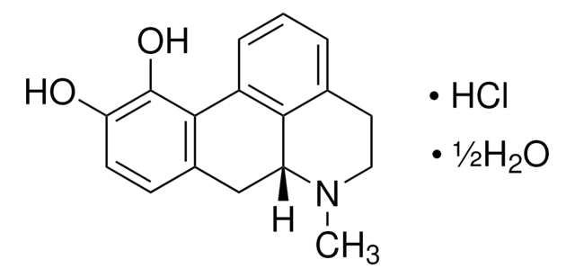 R-(&#8722;)-Apomorphine hydrochloride hemihydrate calcined, &#8805;98% (TLC)