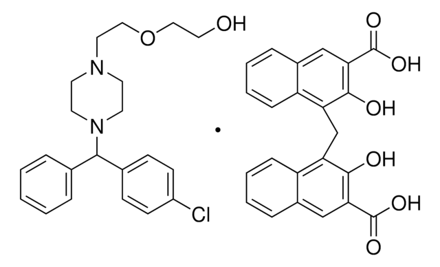 羟嗪 双羟萘酸盐 Pharmaceutical Secondary Standard; Certified Reference Material, certified reference material, pharmaceutical secondary standard, pkg of 500&#160;mg