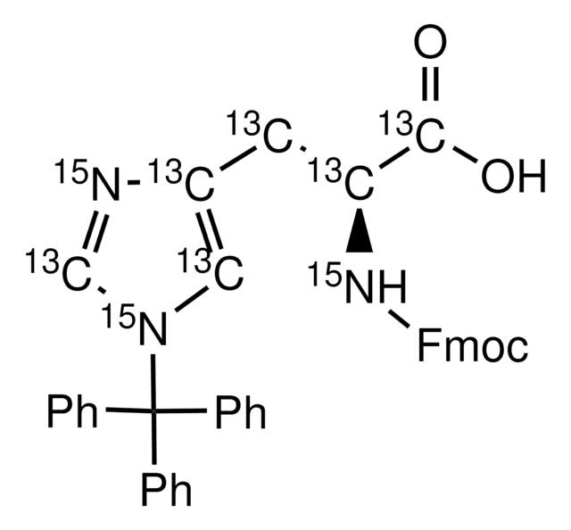 N-Fmoc-N′-三苯甲基-L-组氨酸-13C6, 15N3 97 atom % 13C, 95 atom % 15N, 95% (CP)