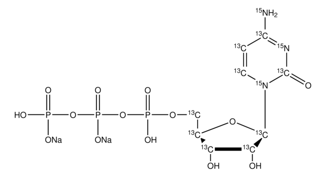 5′-三磷酸胞苷-13C9,15N3 钠盐 溶液 100&#160;mM (in 5mM Tris HCl / H2O), &#8805;98 atom %, &#8805;95% (CP)