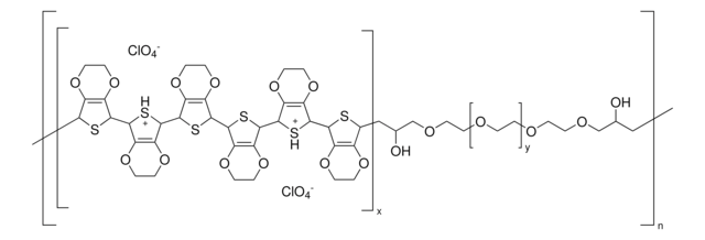 聚(乙撑二氧噻吩)-block-聚(乙二醇)溶液 1&#160;wt % dispersion in nitromethane, contains perchlorate as dopant