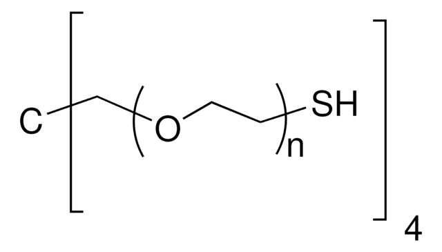 四臂硫醇封端聚环氧乙烷 average Mn 10,000, contains &gt;40&#160;ppm DTT as stabilizer