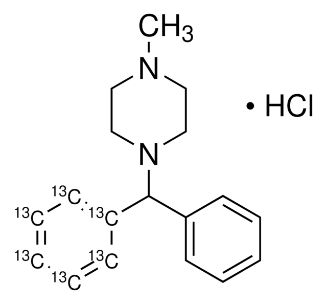 Cyclizine-13C6 hydrochloride solution 100&#160;&#956;g/mL in methanol (as free base), certified reference material, ampule of 1&#160;mL, Cerilliant&#174;