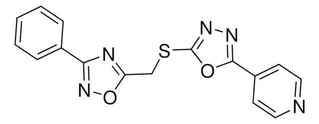 4-(5-{[(3-Ph-1,2,4-oxadiazol-5-yl)methyl]sulfanyl}-1,3,4-oxadiazol-2-yl)pyridine