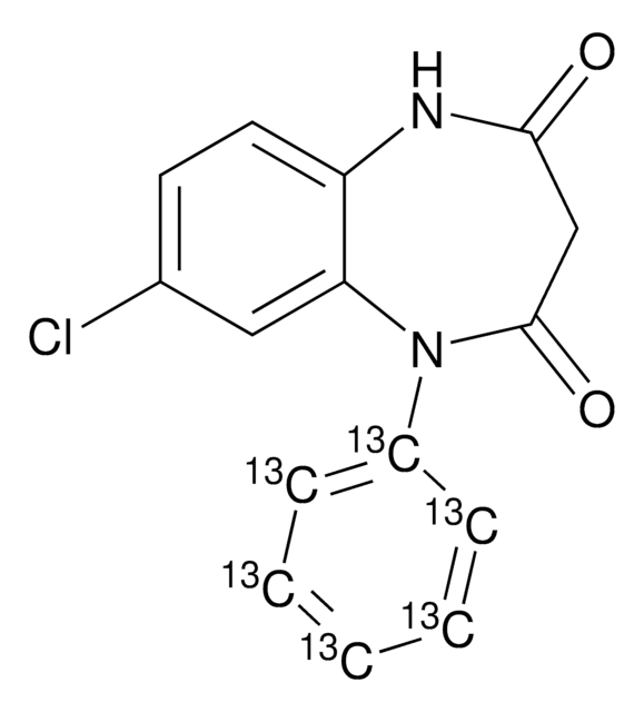 N-Desmethylclobazam-13C6 solution 100&#160;&#956;g/mL in acetonitrile, certified reference material, Cerilliant&#174;