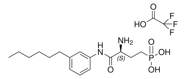 W140 (S)-3-amino-4-(3-hexylphenylamino)-4-oxobutylphosphonic acid (TFA salt), powder