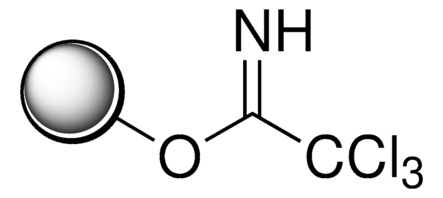 Trichloroacetimidate on Wang resin 100-200&#160;mesh, extent of labeling: 0.75-1.25&#160;mmol/g trichloroacetimidate loading, 1&#160;% cross-linked