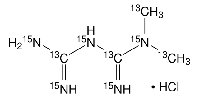 1,1-Dimethylbiguanide-13C4,15N5 hydrochloride 99 atom % 13C, 98 atom % 15N, 97% (CP)