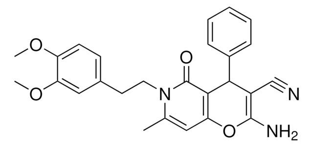 2-AMINO-6-[2-(3,4-DIMETHOXYPHENYL)ETHYL]-7-METHYL-5-OXO-4-PHENYL-5,6-DIHYDRO-4H-PYRANO[3,2-C]PYRIDINE-3-CARBONITRILE AldrichCPR