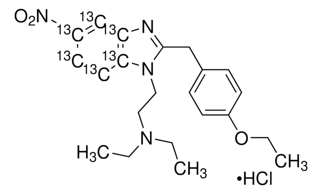 Etonitazene-13C6 hydrochloride solution 100 μg/mL in methanol (as free base), certified reference material, ampule of 1 mL, Cerilliant®