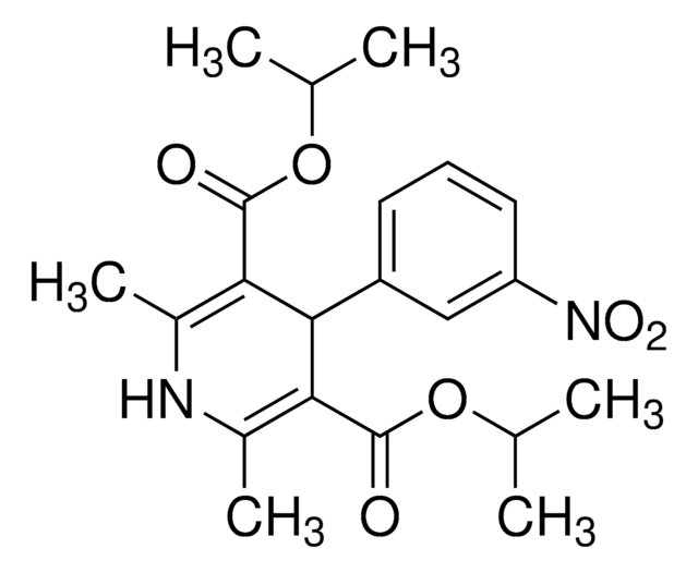 Bis(1-methylethyl) 2,6-dimethyl-4-(3-nitrophenyl)-1,4-dihydropyridine-3,5-dicarboxylate certified reference material, TraceCERT&#174;, Manufactured by: Sigma-Aldrich Production GmbH, Switzerland