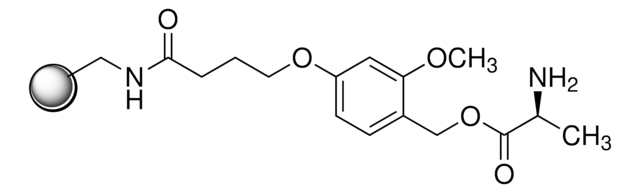 H-Ala-HMPB-ChemMatrix&#174; resin 35-100&#160;mesh particle size (wet sieved), extent of labeling: 0.40-0.65&#160;mmol/g loading