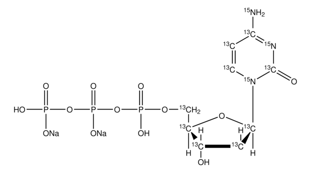 2&#8242;-Deoxycytidine-13C9,15N3 5&#8242;-triphosphate disodium salt solution 100&#160;mM (in 5mM Tris HCl / H2O), &#8805;98 atom %, &#8805;95% (CP)