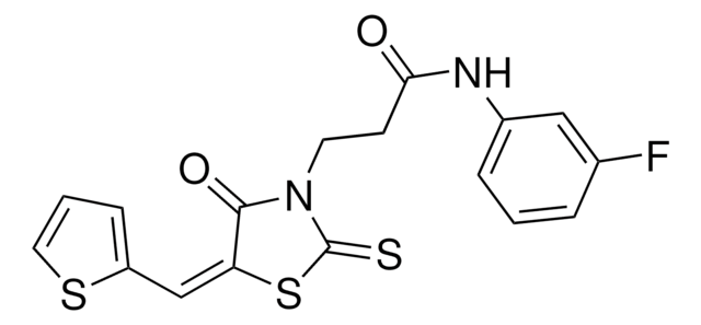 N-(3-FLUOROPHENYL)-3-[(5E)-4-OXO-5-(2-THIENYLMETHYLENE)-2-THIOXO-1,3-THIAZOLIDIN-3-YL]PROPANAMIDE AldrichCPR