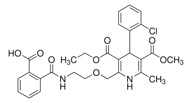 2-[[2-[(2-Carboxybenzoyl)amino]ethoxy]methyl]-4-(2-chlorophenyl)-1,4-dihydro-6-methyl-3,5-pyridinedicarboxylic acid 3-ethyl 5-methyl ester certified reference material, TraceCERT&#174;, Manufactured by: Sigma-Aldrich Production GmbH, Switzerland